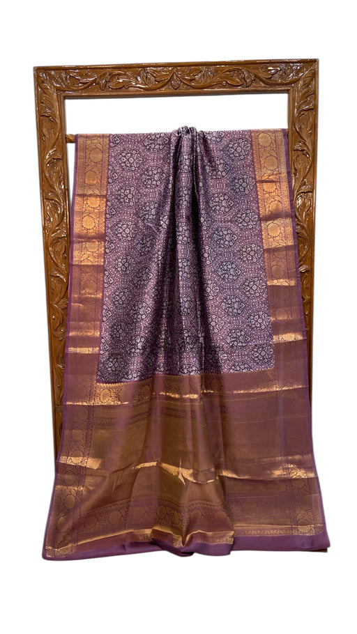 Pure Mango Silk Banarasi Handlokom Saree With Digital Print - The Handlooms