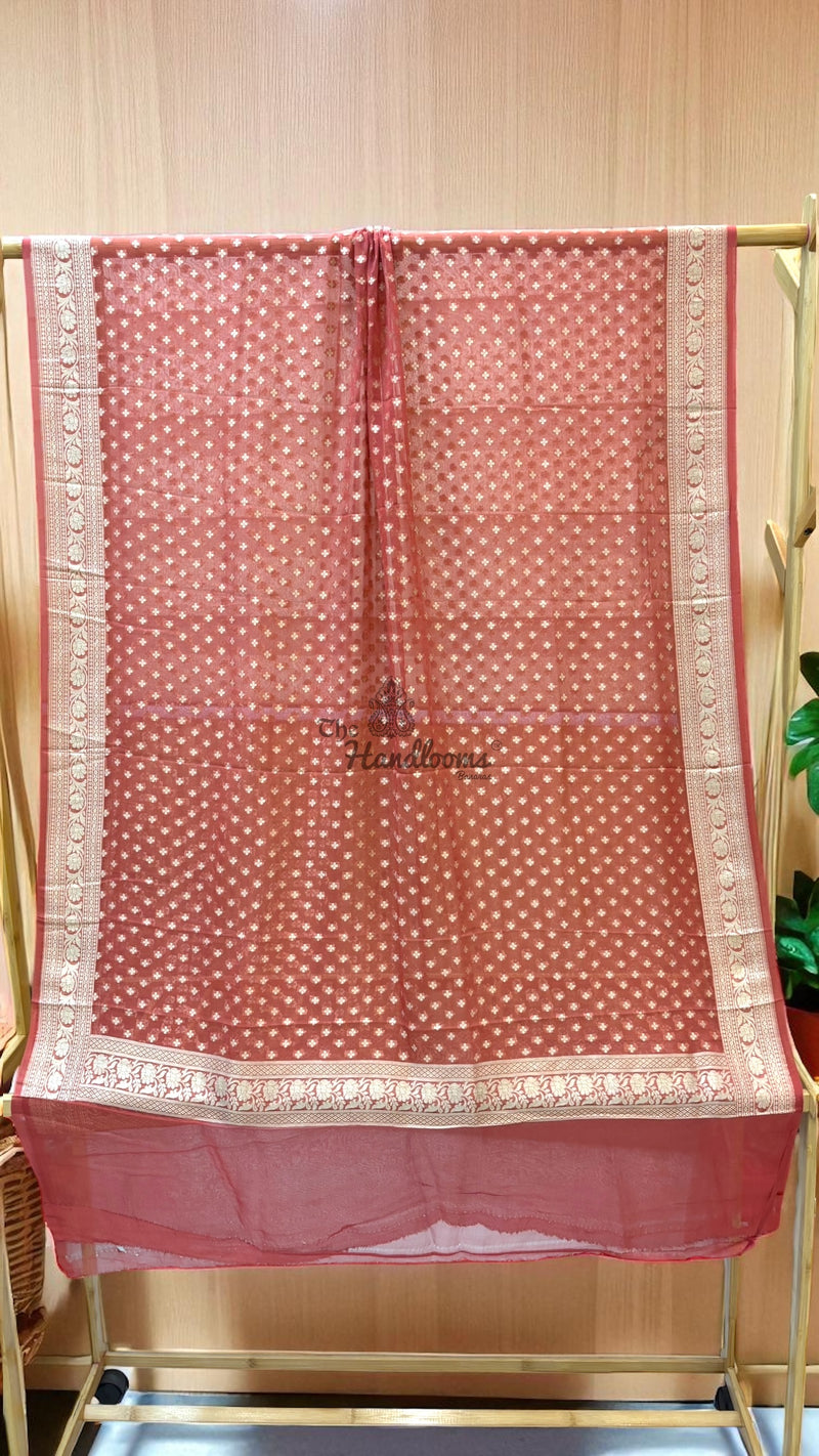Pure Khaddi Georgette Handloom Dupatta - The Handlooms
