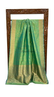 Pure Katan Silk Banarasi Handloom Saree - All Over Kadua Motifs - The Handlooms