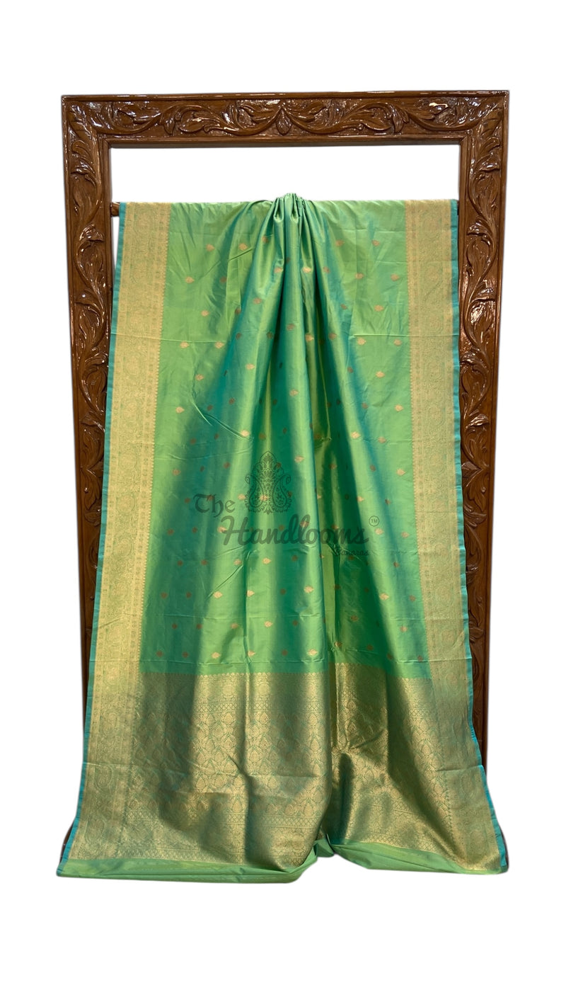 Pure Katan Silk Banarasi Handloom Saree - All Over Kadua Motifs - The Handlooms