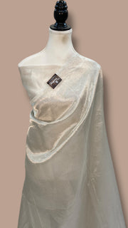 Pure Kora Handloom Banarasi Saree - Plain - The Handlooms