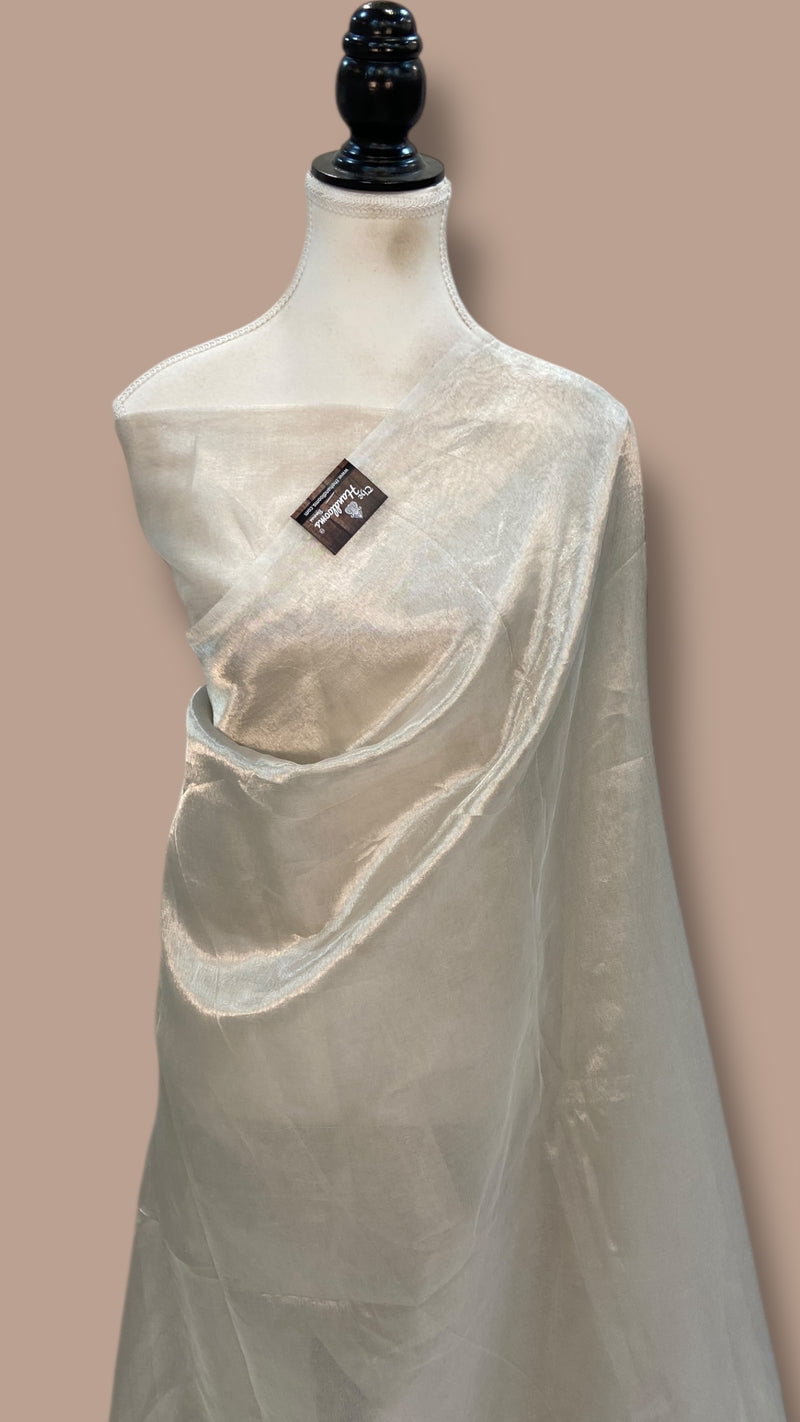 Pure Kora Handloom Banarasi Saree - Plain - The Handlooms