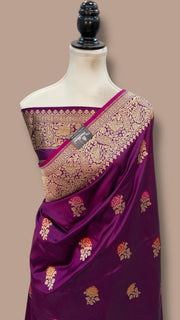 Pure Katan Silk Banarasi Handloom Saree - All over Jaal Work With Meenakari - The Handlooms