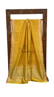 Pure Katan Silk Banarasi Handloom Saree - All Over Chex - The Handlooms