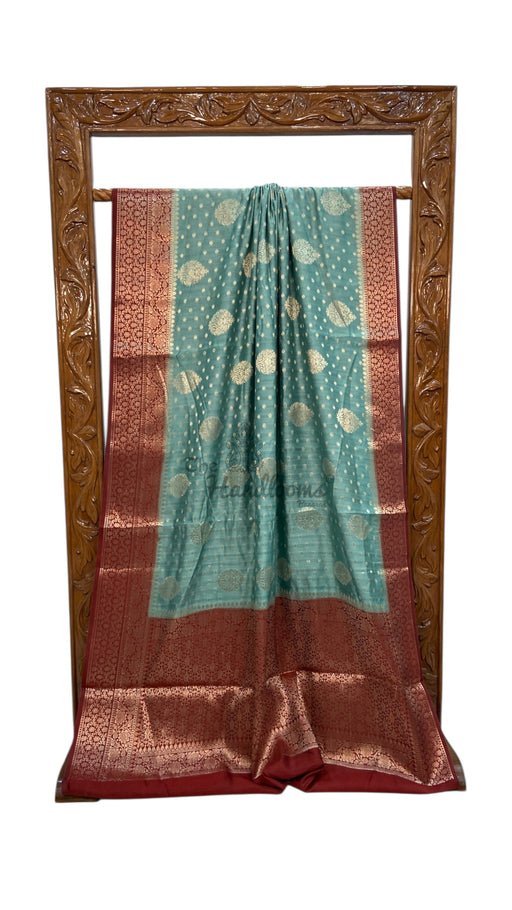 Pure Chiniya Silk Khaddi Handloom Banarasi Saree - The Handlooms