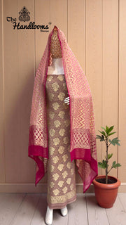 Khaddi Georgette Banarasi Dress material Water Zari - The Handlooms