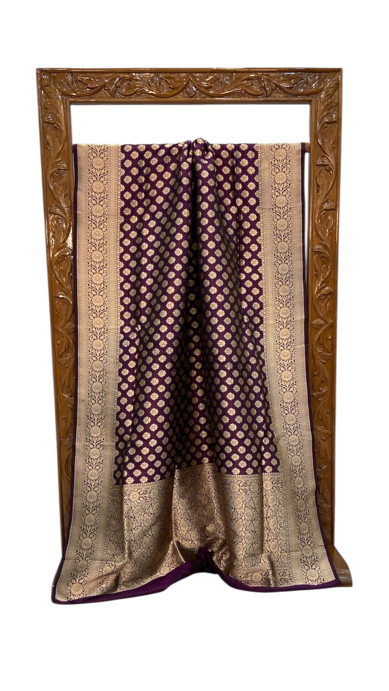Pure Katan Silk Banarasi Handloom Saree - All Over Jaal Work - The Handlooms