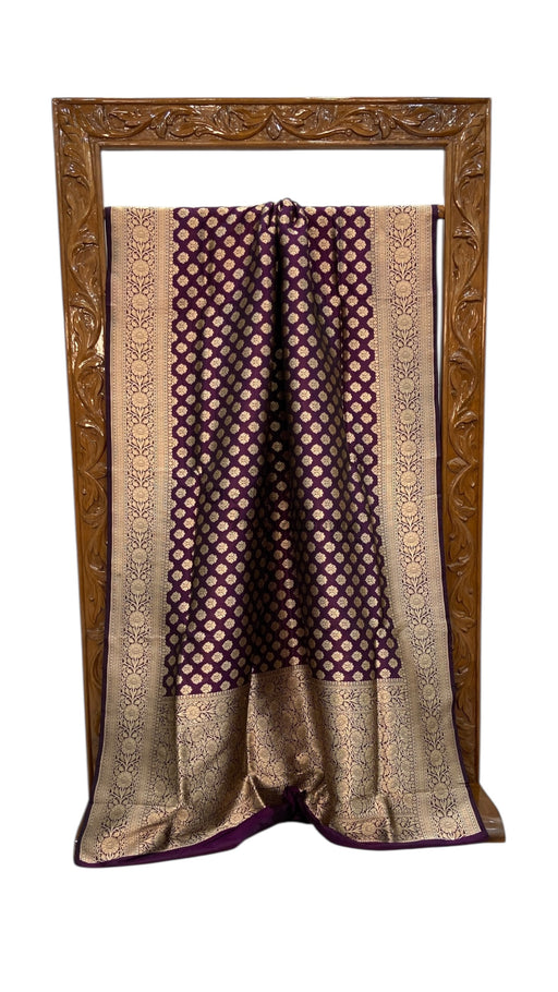 Pure Katan Silk Banarasi Handloom Saree - All Over Jaal Work - The Handlooms
