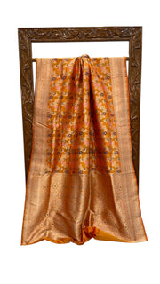 Honye Pure Katan Silk Banarasi Handloom Saree - All over Jaal Work With Meenakari - The Handlooms