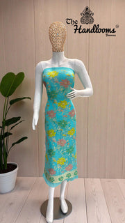 Khaddi Georgette Banarasi Dress material with Meenakari - The Handlooms