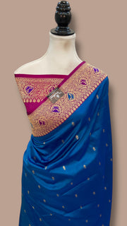 Pure Katan Silk Banarasi Handloom Saree - All Over Kadua Motifs - The Handlooms