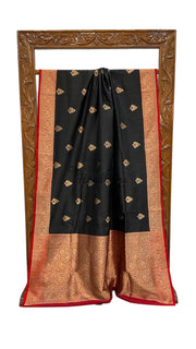 Pure Katan Silk Banarasi Handloom Saree - All Over Kadua Motifs - The Handlooms