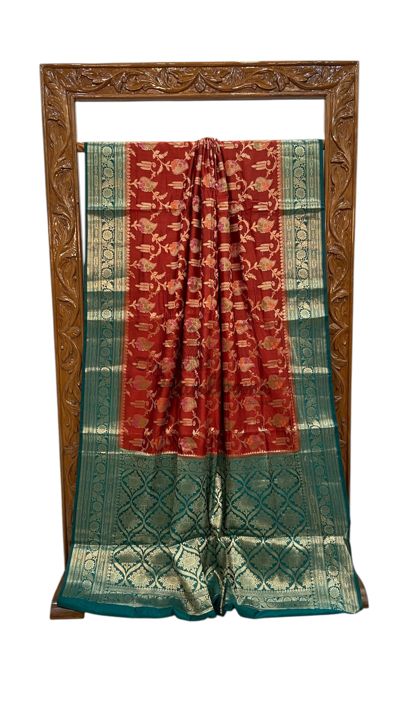 Pure Chiniya Silk Handloom Banarasi Saree - The Handlooms