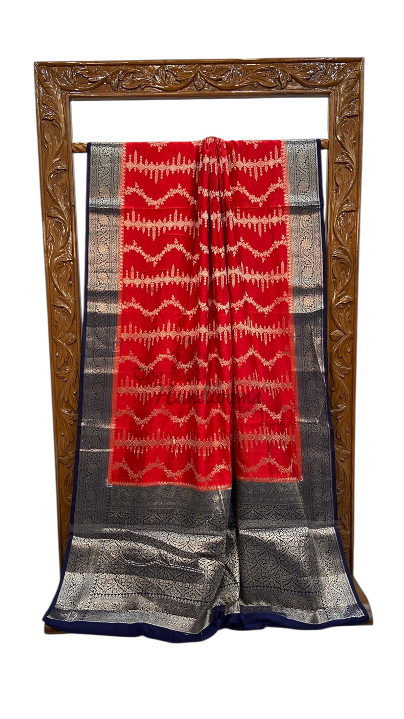 Pure Chiniya Silk Handloom Banarasi Saree - The Handlooms