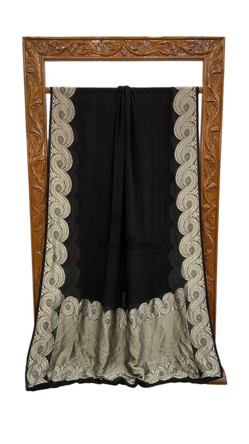 Khaddi Georgette Handloom Banarasi Saree - The Handlooms