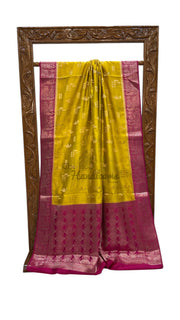 Pure Mango Silk Banarasi Handloom Saree - The Handlooms