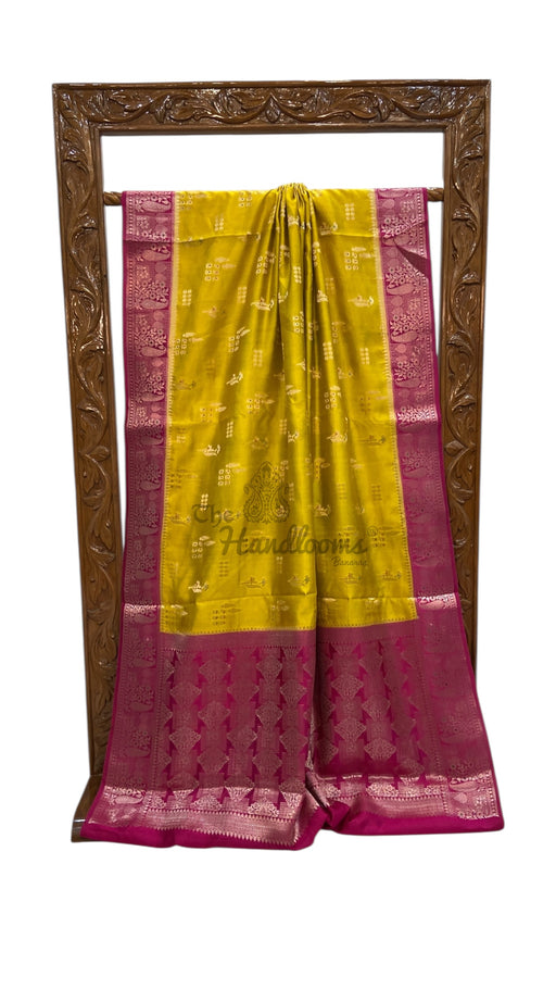 Pure Mango Silk Banarasi Handloom Saree - The Handlooms