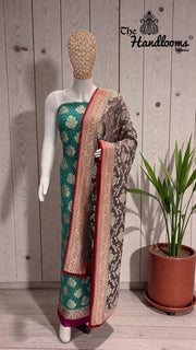 Khaddi Georgette Banarasi Dress Material Water Zari - The Handlooms