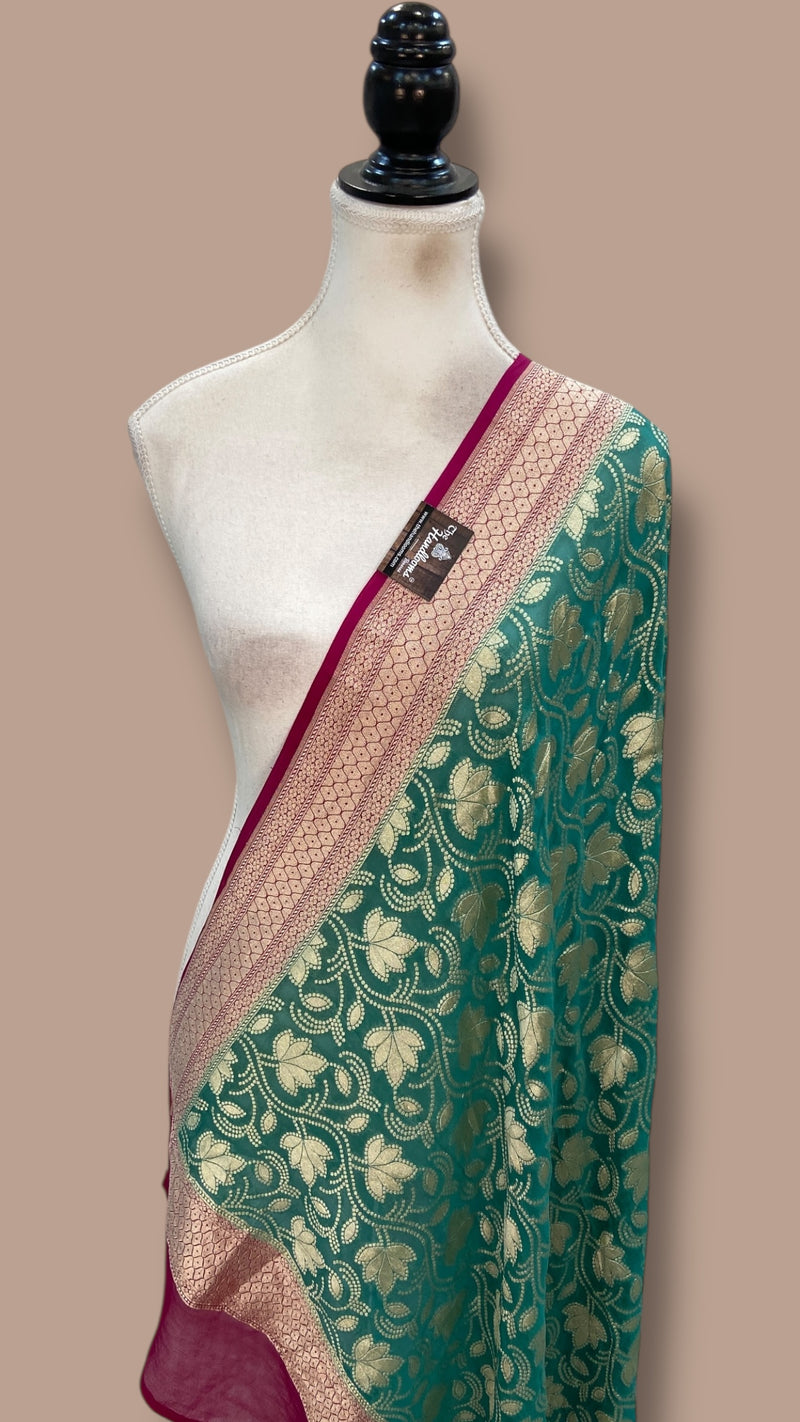 Pure Khaddi Georgette Handloom Dupatta