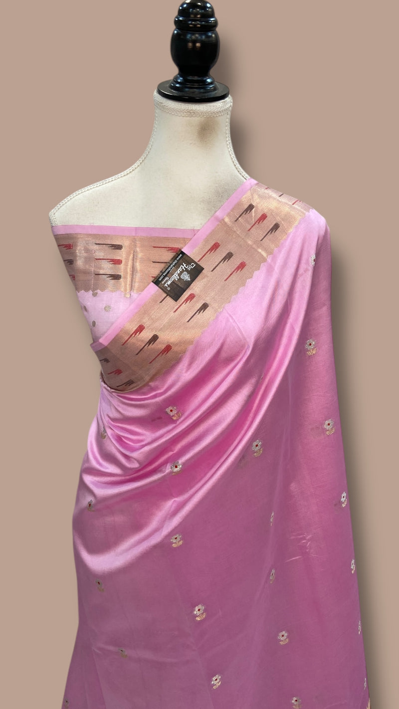 Pure Mango Silk Banarasi Handlokom Saree