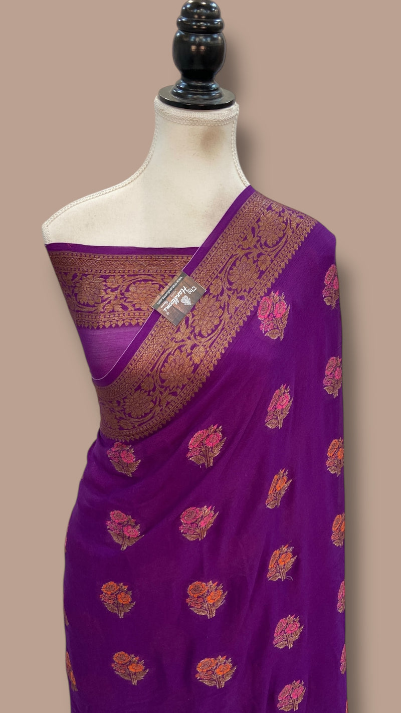 Pure Chiffon Khaddi Banarasi Saree