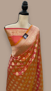 Pure Katan Silk Banarasi Handloom Saree - All over Jaal work - The Handlooms