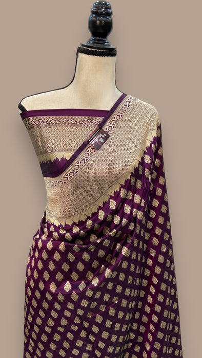 Pure Katan Silk Banarasi Handloom Saree - All Over Jaal Work