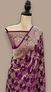 Pure Katan Silk Banarasi Handloom Saree - All Over Jaal Work - The Handlooms