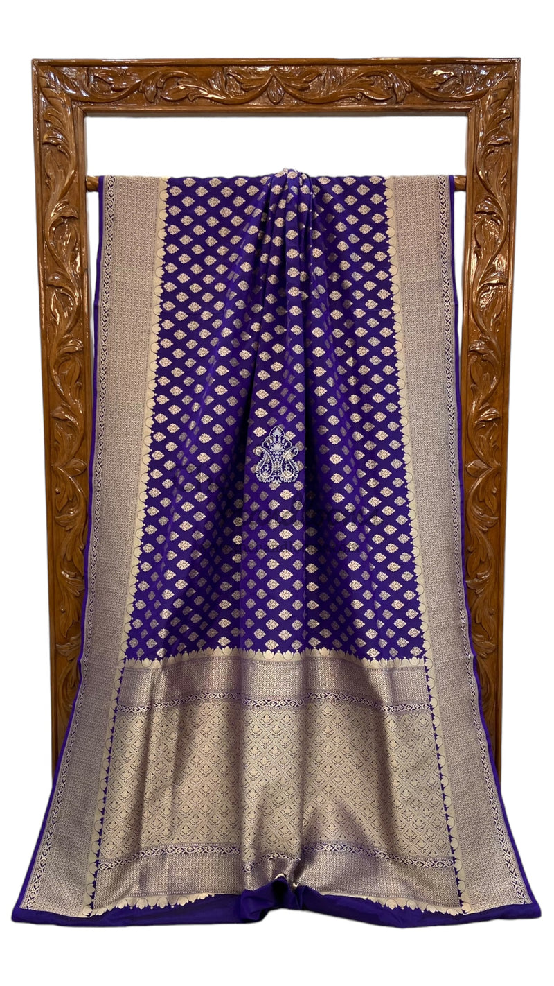 Pure Katan Silk Banarasi Handloom Saree - All Over Jaal Work - The Handlooms