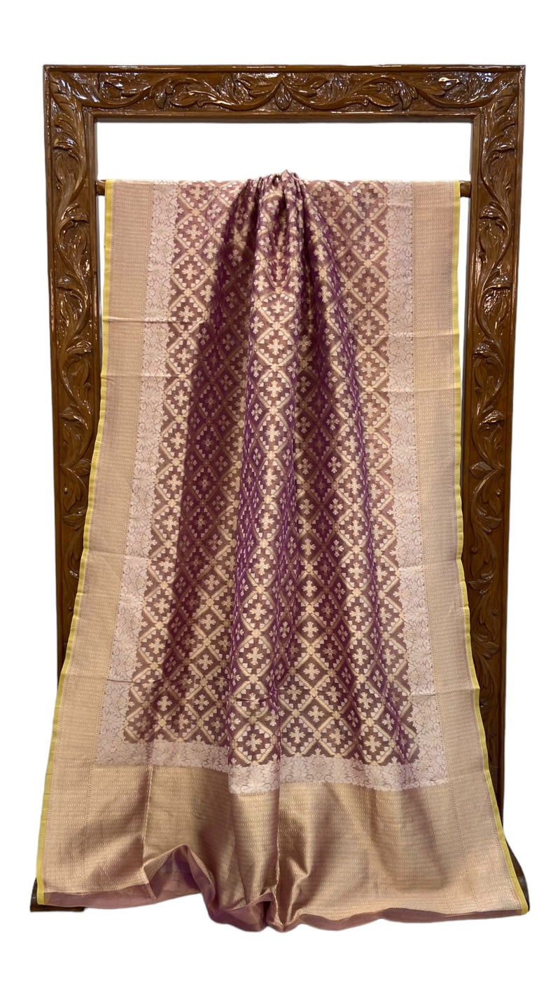 Pure Tissue Reshmi Zari Banarasi Brocade Handloom Saree - The Handlooms