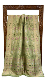 Pure Katan Silk Banarasi Handloom Saree - All over Jaal work - With Meenakari - The Handlooms