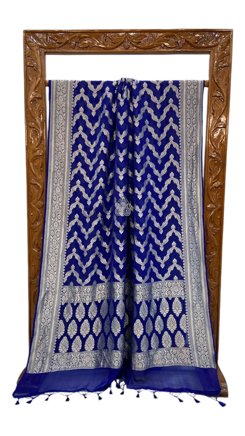 Khaddi Georgette Handloom Banarasi Saree - The Handlooms