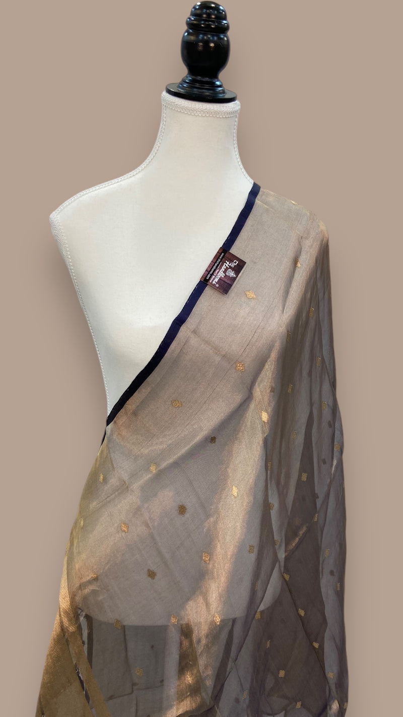Pure kora Tissue Banarasi Brocade Handloom Dupatta - The Handlooms