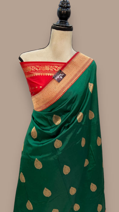 Pure Katan Silk Banarasi Handloom Saree - All over Kadua motifs