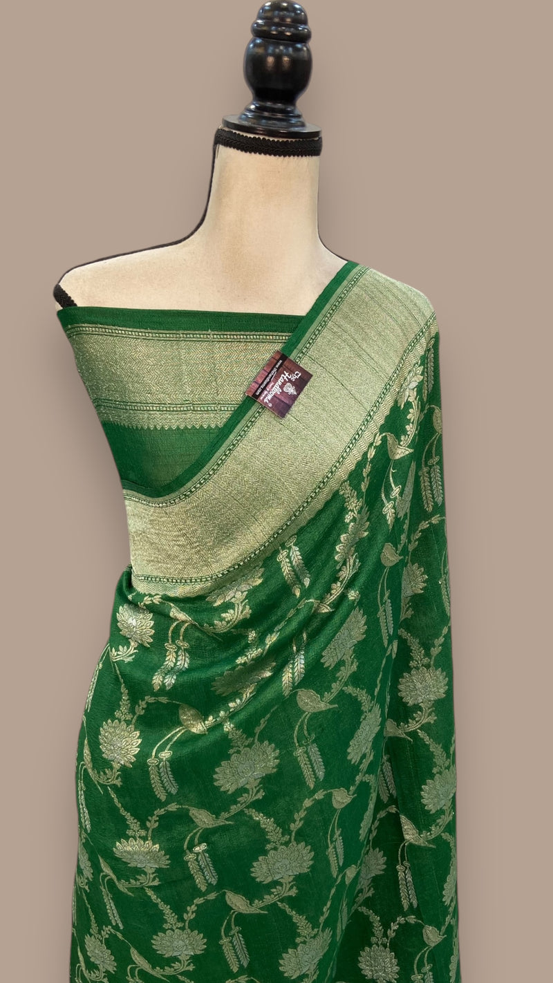 Tussar Georgette Handloom Banarasi Saree - The Handlooms