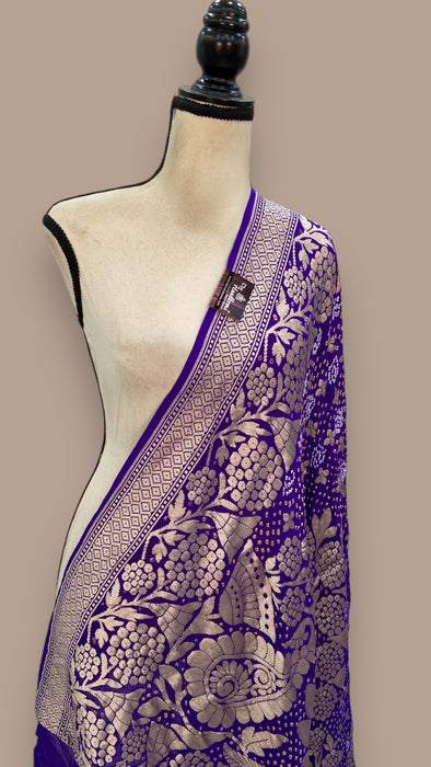 Pure Georgette Banarasi Bandhej Handloom Dupatta