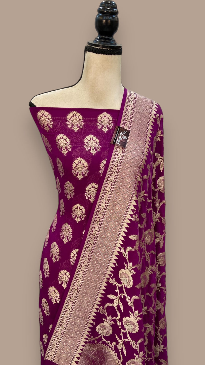 Khaddi Georgette Banarasi Dress material - The Handlooms