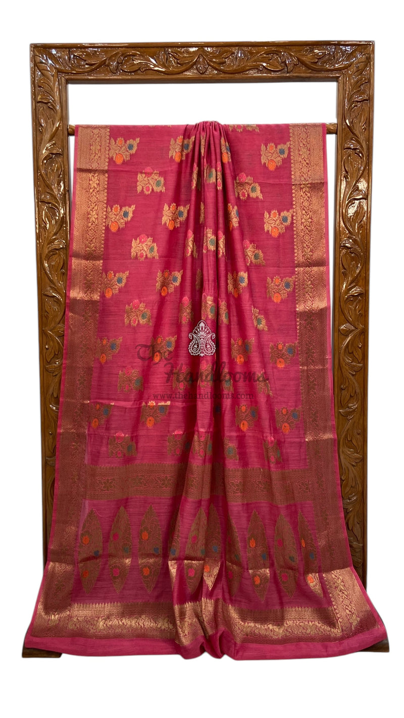 Moonga Georgette Handloom Banarasi Saree - The Handlooms