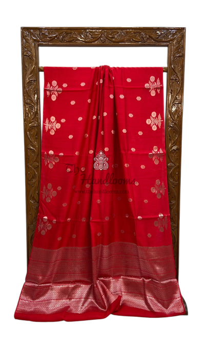 Moonga Georgette Handloom Banarasi Saree