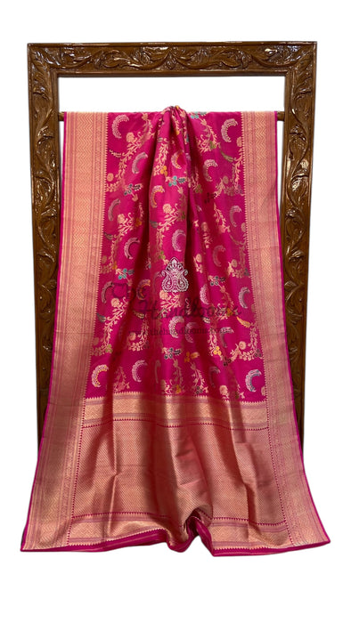 Ektara Pure Katan Silk Banarasi Handloom Saree - All over kadiyal Jaal work