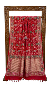 Pure Georgette Banarasi Bandhej Handloom Saree - with meenakari work - The Handlooms