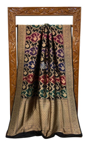 Pure Katan Silk Banarasi Handloom Saree - All over Jaal work with Meenakari - The Handlooms
