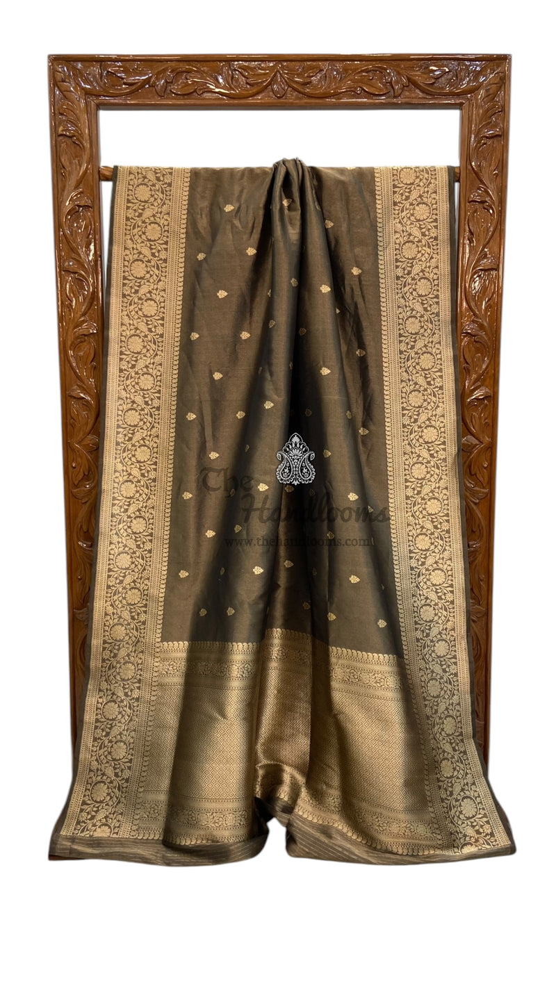 Pure tissue Katan Silk Banarasi Handloom Saree - All over Kadua motifs - The Handlooms