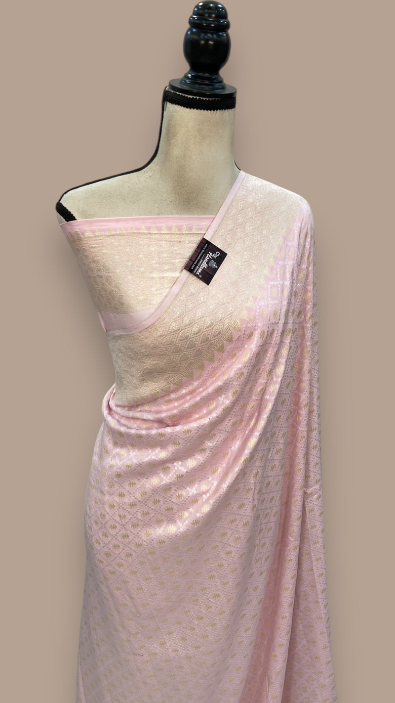 Pure Moonga Khaddi Handloom Banarasi Saree - The Handlooms