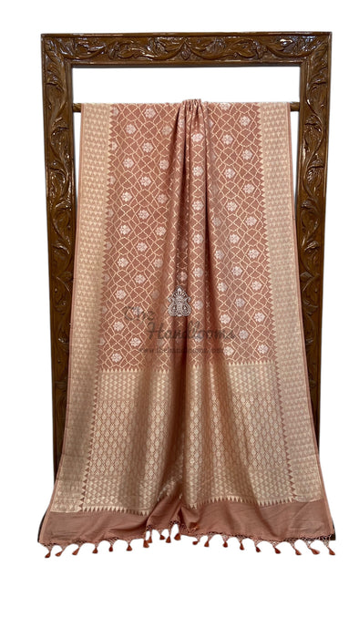 Pure Cream Khwaab Khaddi Handloom Banarasi Saree