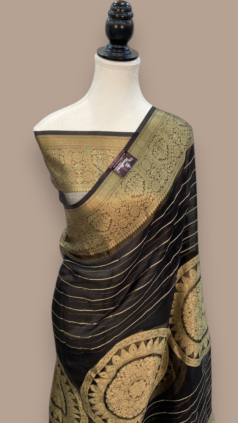 Pure Metallic Tissue Handloom Banarasi Saree - The Handlooms