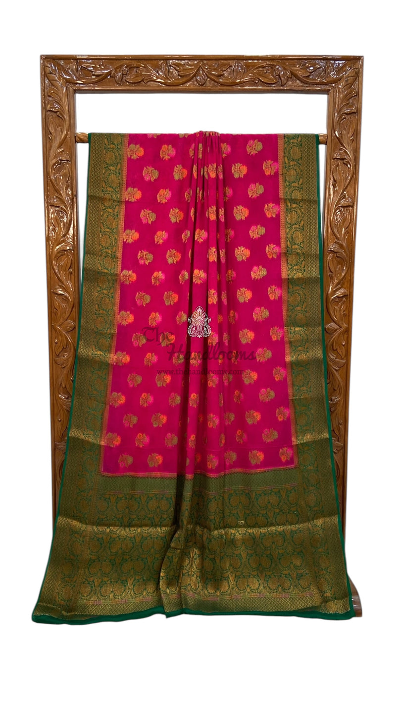 Pure Chiffon Khaddi Banarasi Saree - The Handlooms