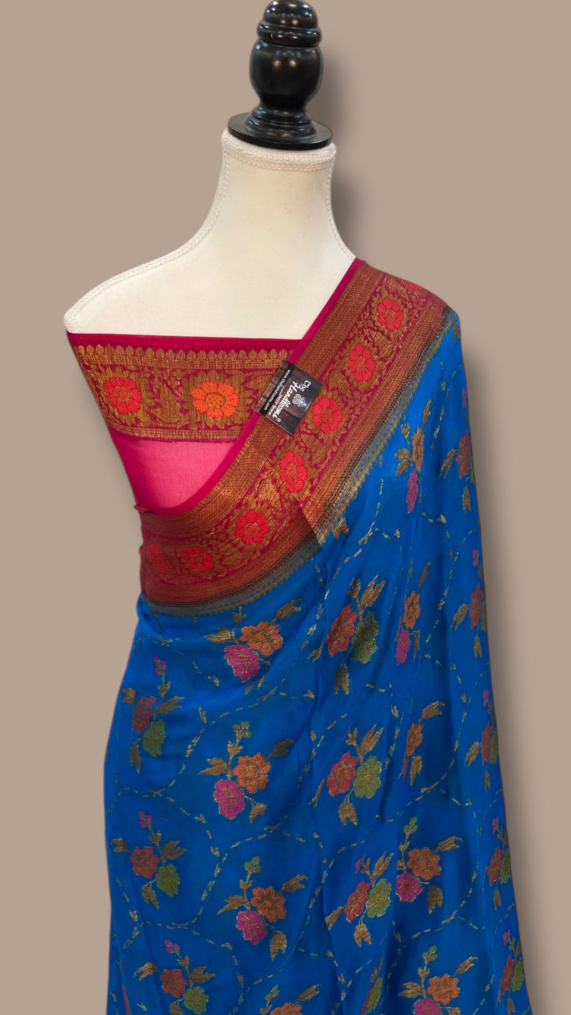 Pure Chiffon Khaddi Banarasi Saree - The Handlooms