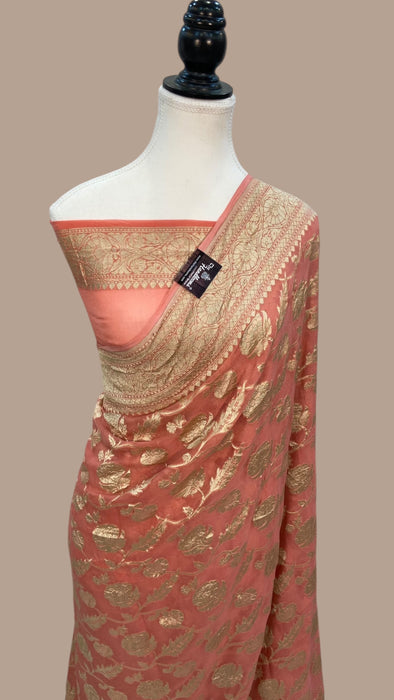 Khaddi Georgette Handloom Banarasi Saree