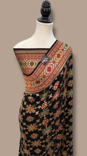 Pure Georgette Banarasi Handloom Saree - with meenakari work - The Handlooms